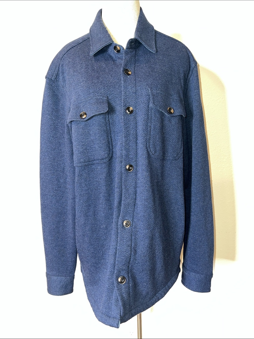 Faherty Reserve Classic Men's Navy Button-Front Shirt Jacket